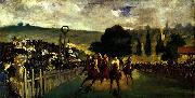 Edouard Manet Racing at Longchamp, Sweden oil painting artist